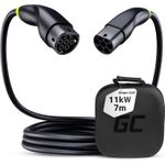 Green Cell EVKABGC02 Ladekabel für Elektrofahrzeuge Schwarz Typ 2 3 7 m