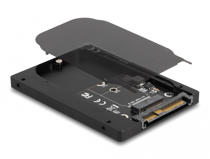 Delock 2.5" Konverter U.2 SFF-8639 zu M.2 NVMe Key M 7 mm Höhe Schwarz