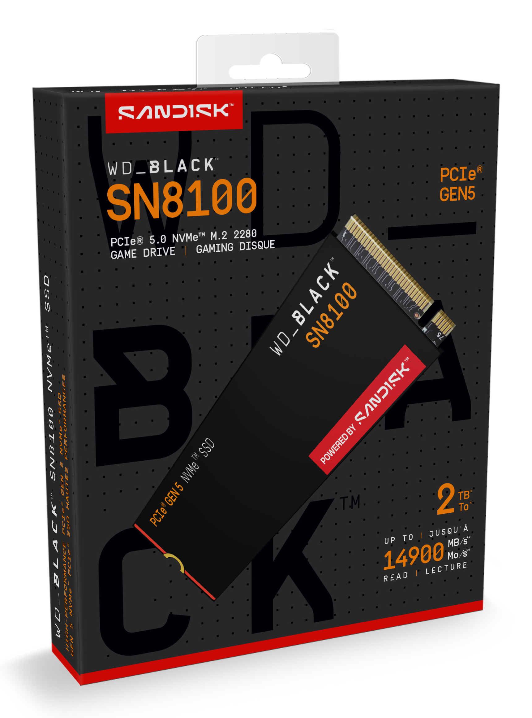 WD WD_BLACK SN8100 WDS200T1X0M-00CMT0 2 TB M.2 SSD PCIe 5.0 x4 NVMe