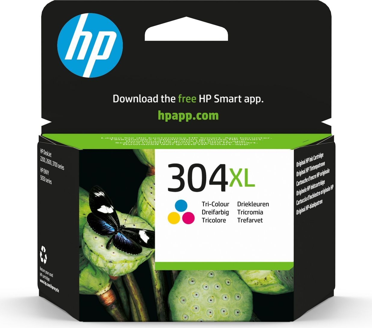 HP 304XL Tri-Color Tintenpatrone Hohe Ergiebigkeit Cyan, Magenta, Gelb