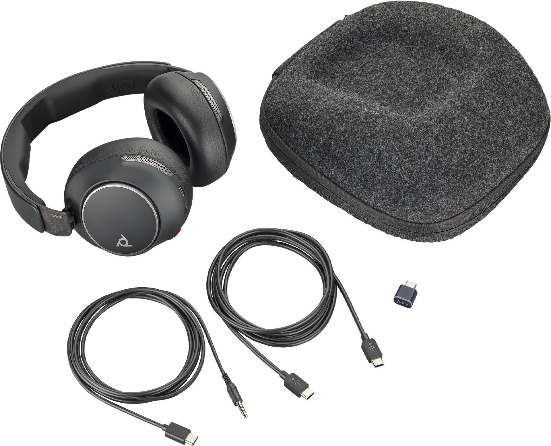 HP Poly Voyager Surround 80 UC Over-Ear Bluetooth Headset ANC Schwarz