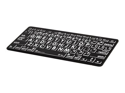 LogicKeyboard Largeprint Mini Bluetooth Tastatur QWERTZ Deutsch Weiß auf Schwarz