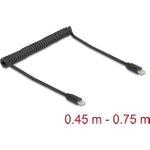 Delock USB 2.0 Type-C Spiralkabel Stecker zu 0.45 m bis 0.75 (90369)