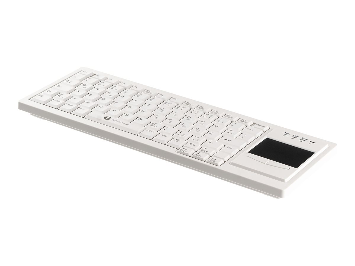 Gett CleanType Xtra Touch Tastatur mit Touchpad USB QWERTZ Weiß