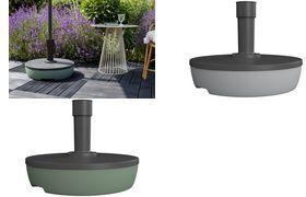 EDA Sonnenschirmständer, Kunststoff, rund, 495 mm, 2-farbig zum Befüllen mit Wasser oder Sand, UV-beständig - 1 Stück (019636 G.BT)