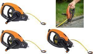 Bradas Glasfaser-Rollbandmaß mit Kurbel, 6:1, Länge: 20 m orange/schwarz, Maßband aus Kohlenstoffstahl mit gelber - 1 Stück (DIY-MH13-02013M)