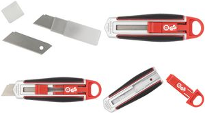 WEDO Safety-Cutter Long Blade, Klinge: 18 mm, rot/schwarz extra langer Klinge, ideal zum Schneiden von Schaumstoffen, - 1 Stück (78 830)