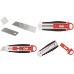 WEDO Safety-Cutter Long Blade, Klinge: 18 mm, rot/schwarz extra langer Klinge, ideal zum Schneiden von Schaumstoffen, - 1 Stück (78 830)