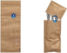 PAPSTAR Besteckbeutel aus Papier, 100 x 260 mm, natur mit Selbstklebeverschluß zum hygienischen Verpacken - 1 Stück (88593)