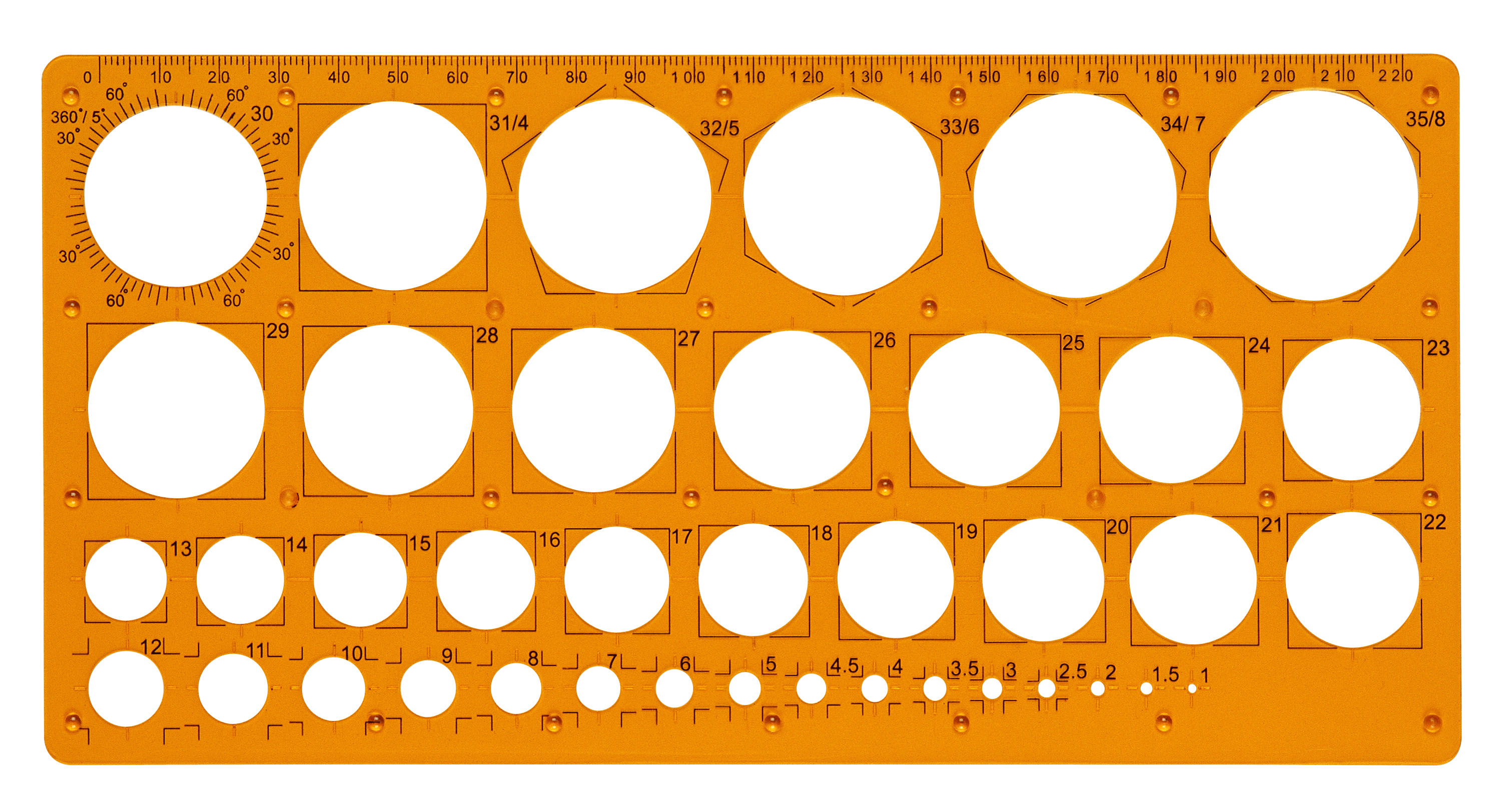 Maped Technic Kreisschablone 1 - 35 mm Orange