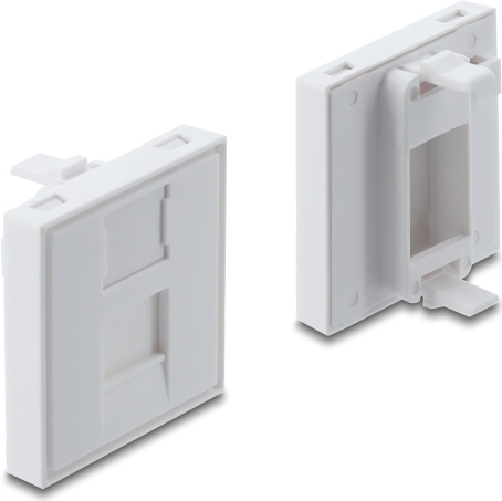 Delock Easy 45 V-Modulblende für Keystone Modul 1 Port mit Staubschutzklappe 45 x 45 mm (81552)