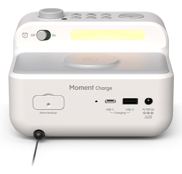 Pure Moment Charge Radiowecker DAB/DAB+/FM Kabelloses Laden Baumwollweiß