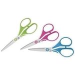 WEDO Edelstahlschere CUT-IT, Länge: 130 mm, blau/weiß Scherenblätter aus gebürstetem Edelstahl, Spezialschliff - 1 Stück (975 5010)