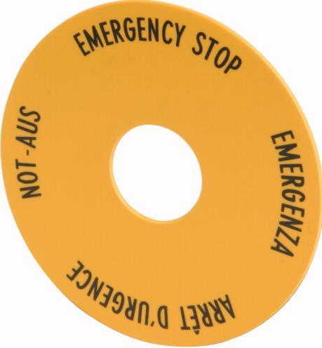 EATON Not-Aus-Schild IP66 M22-XAK1 Plombierhaube D=90mm D GB F I M22-XAK1 (216465)