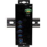 EXSYS GmbH Managed 4-Port USB 3.2 Gen 1 Metall HUB mit 15KV ESD Überspannungsschutz, A-Buchsen, unterstützt 3A pro Port (EX-1505HMVS)