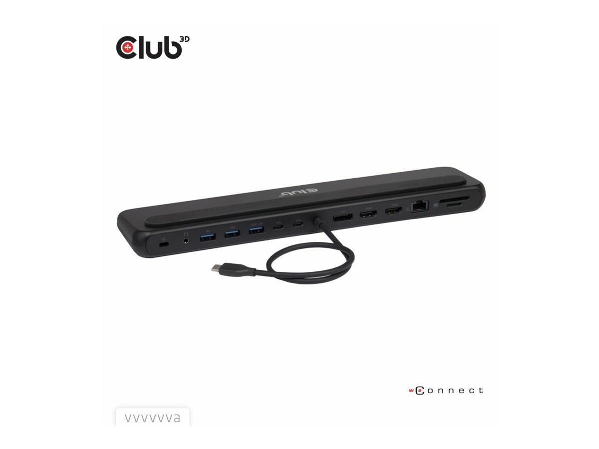 Club 3D CSV-2541 USB-C Dockingstation 12-in-1 2x HDMI DisplayPort 1.4 100W PD Schwarz