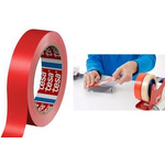 tesa Verpackungsklebeband 62204, 50 mm x 66 m, rot aus PVC, mit Naturkautschukkleber, ideal zum Verschließen - 6 Stück (62204-00004-00)