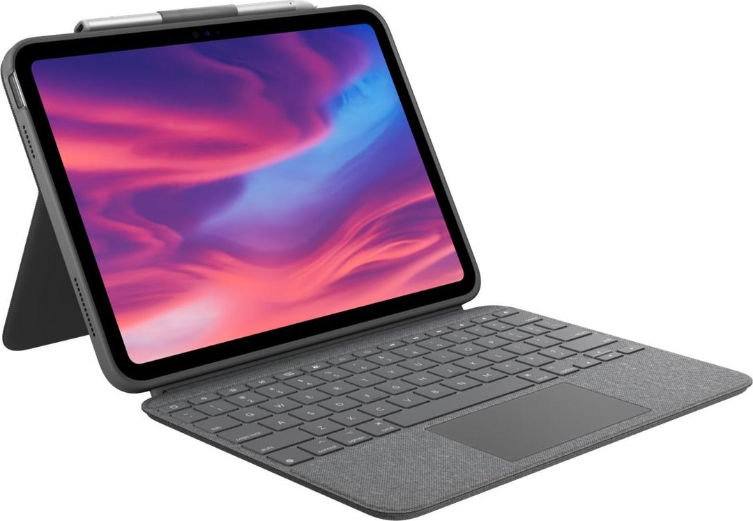 Logitech Combo Touch Tastatur und Foliohülle mit Trackpad Oxford Gray