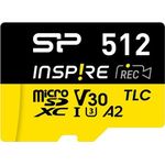 Speicherkarte Silicon Power Inspire 512 GB MicroSDXC V30 UHS-I U3 A2 4K + Adapter (SP512GBSTXLA2V1NSP) (SP512GBSTXLA2V1NSP)