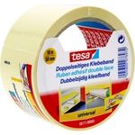 tesa Doppelseitiges Klebeband universal, 50 mm x 10 m sichere und dauerhafte Verklebung, von Hand einreißbar (56171--00003-01)