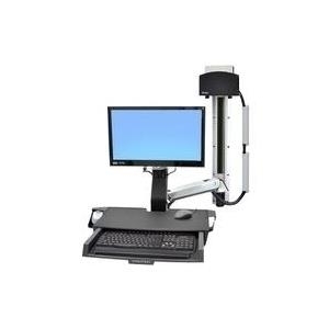 Ergotron StyleView Sit-Stand Combo System with Worksurface and Small Black CPU Holder (45-272-026)