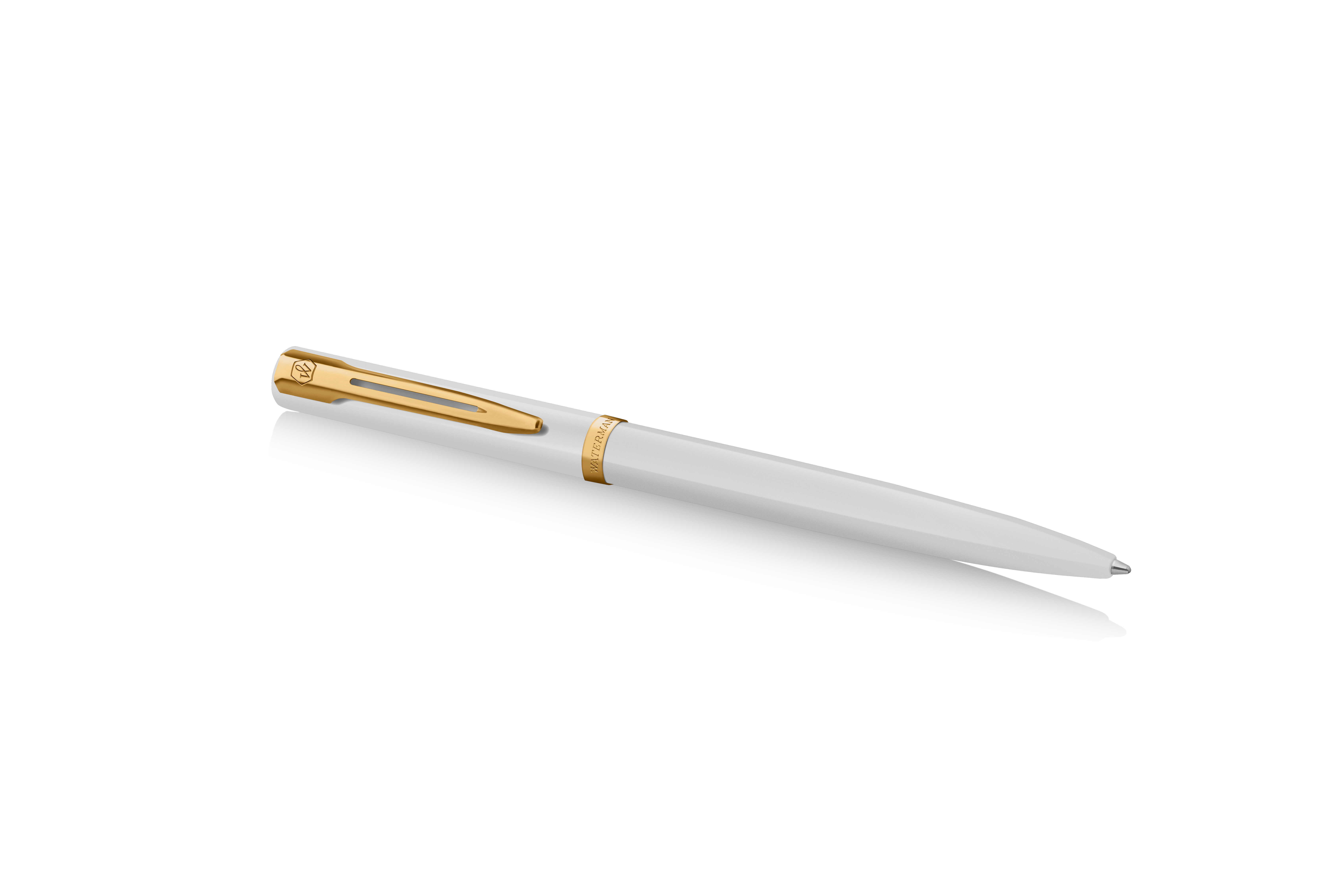 WATERMAN Allure Impression Drehkugelschreiber Edelstahl Mittel Blau Weiß/Gold
