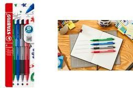 STABILO Druckkugelschreiber pointball colorful, 4er Etui rutschfeste Griffzone, mit weicher Kugelschreiberpaste - 1 Stück (6033/4)