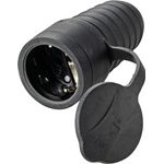 Sygonix SY-5806882 Schutzkontaktkupplung Gummi 250 V/AC Schwarz IP44 (SY-5806882)