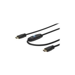 Assmann/Digitus HDMI HIGH SPEED CONN.CABLE. 10 Full HD und 3D tauglich, HDMI High Speed Anschlusskabel, Typ A, m/ amp., St/St, 10.0m, m/Ethernet, HDMI 1.4, Ultra HD 24p, UL, sw, gold (AK-330118-100-S)