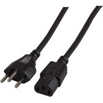 EFB-Elektronik Netzleitung Schweiz Typ 12 - C13 180°, schwarz, 2,0 m, 3 x 0,75 mm² Hersteller: EFB Elektronik (EK537.2V3)