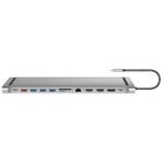 LogiLink UA0411 USB 3.2 Gen2 Docking Station 12-Port USB-C PD Silber (UA0411)