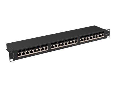 Lanberg PPSA-1024-B Patchpanel 24-Port 1U 19" Cat.6A FTP Schwarz