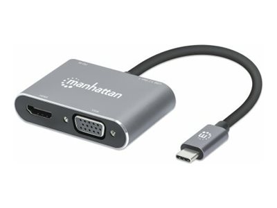 Manhattan 130691 USB-C Dockingstation HDMI VGA USB 3.2 Gen 1 Space Grey