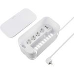 Sygonix SY-6118238 Steckerbox mit Steckdosenleiste 5fach Weiß Schutzkontakt 1 St. (SY-6118238)