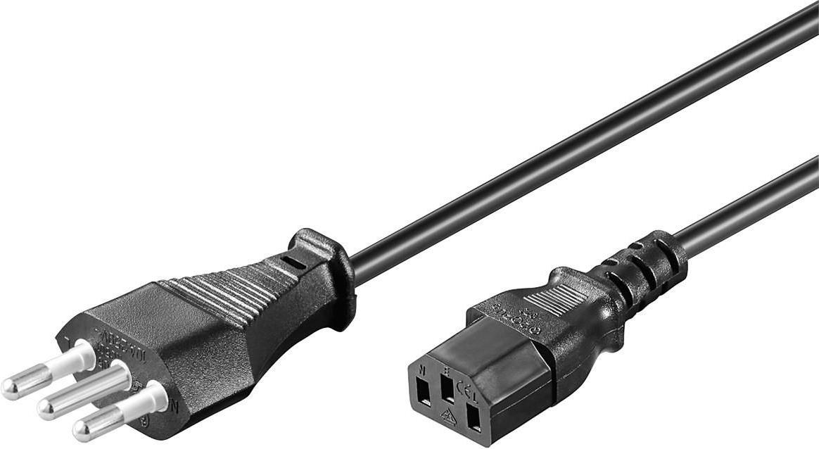 Microconnect PE100410 Stromkabel Schwarz 1 m Netzstecker Typ L C13-Koppler (PE100410)