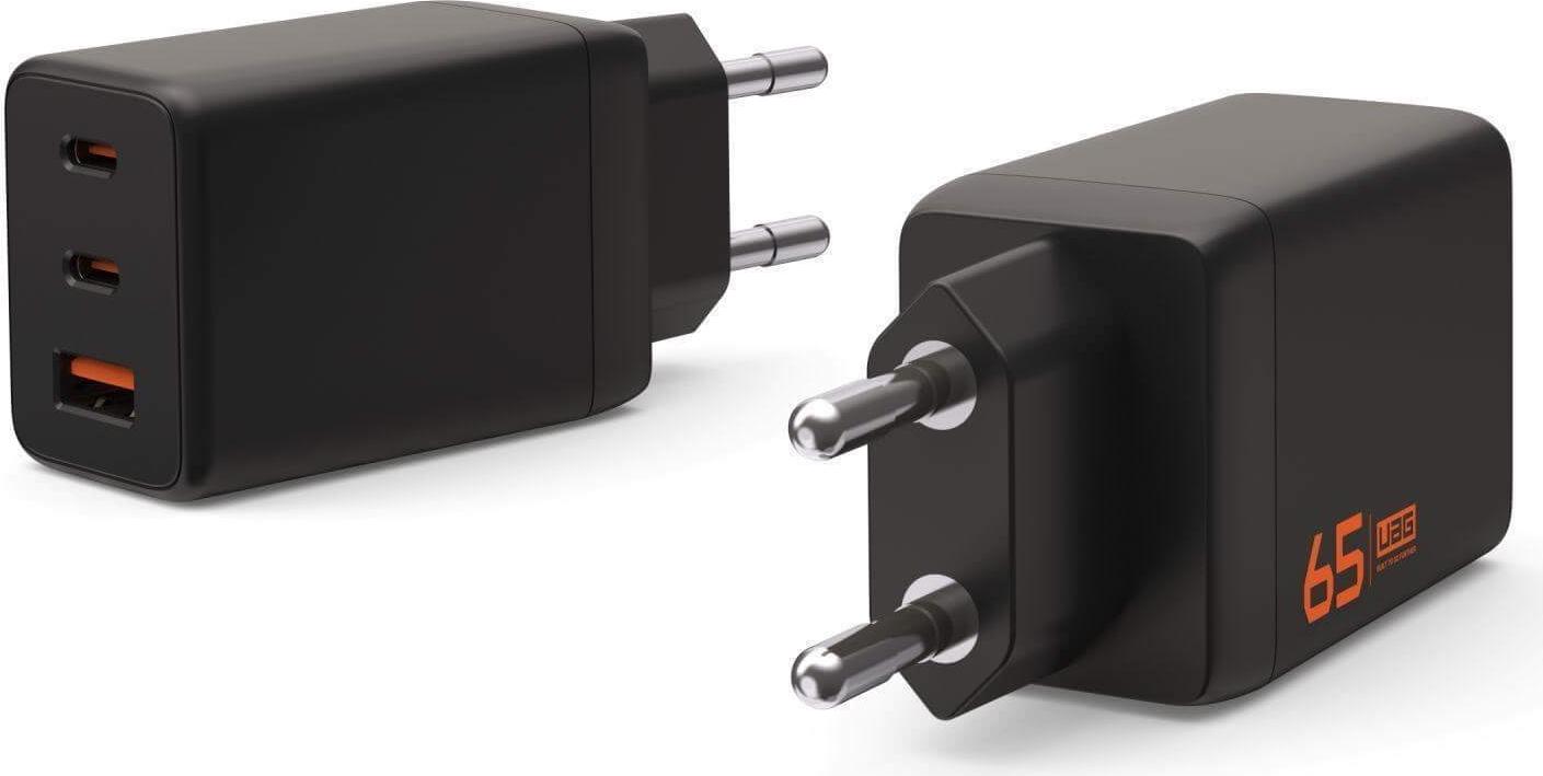 UAG Urban Armor Gear SRGE GaN Wand-Ladegerät | 65W | PD | 2x USB-C / 1x USB-A | schwarz | 9B443711V4040 (9B443711V4040)