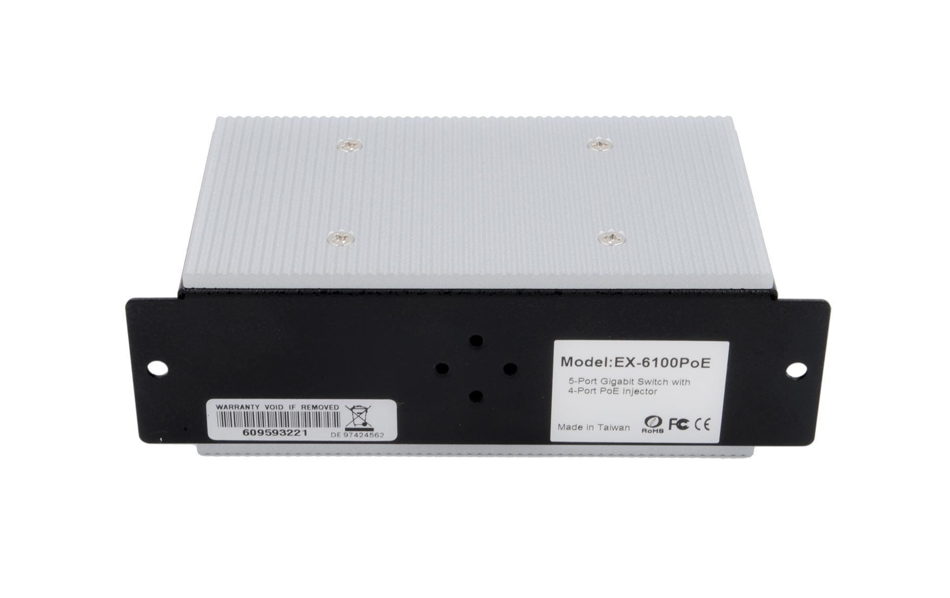 Exsys EX-6100PoE Gigabit Ethernet Switch 5 Ports mit 4x PoE Schwarz, Grau