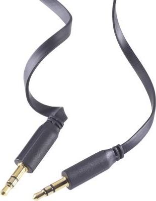 SpeaKa Professional Klinke Audio Anschlusskabel SuperFlat [1x Klinkenstecker 3.5 mm - 1x Klinkenstecker 3.5 mm] 2 m Schwarz SpeaKa Professional (SP-7870544)