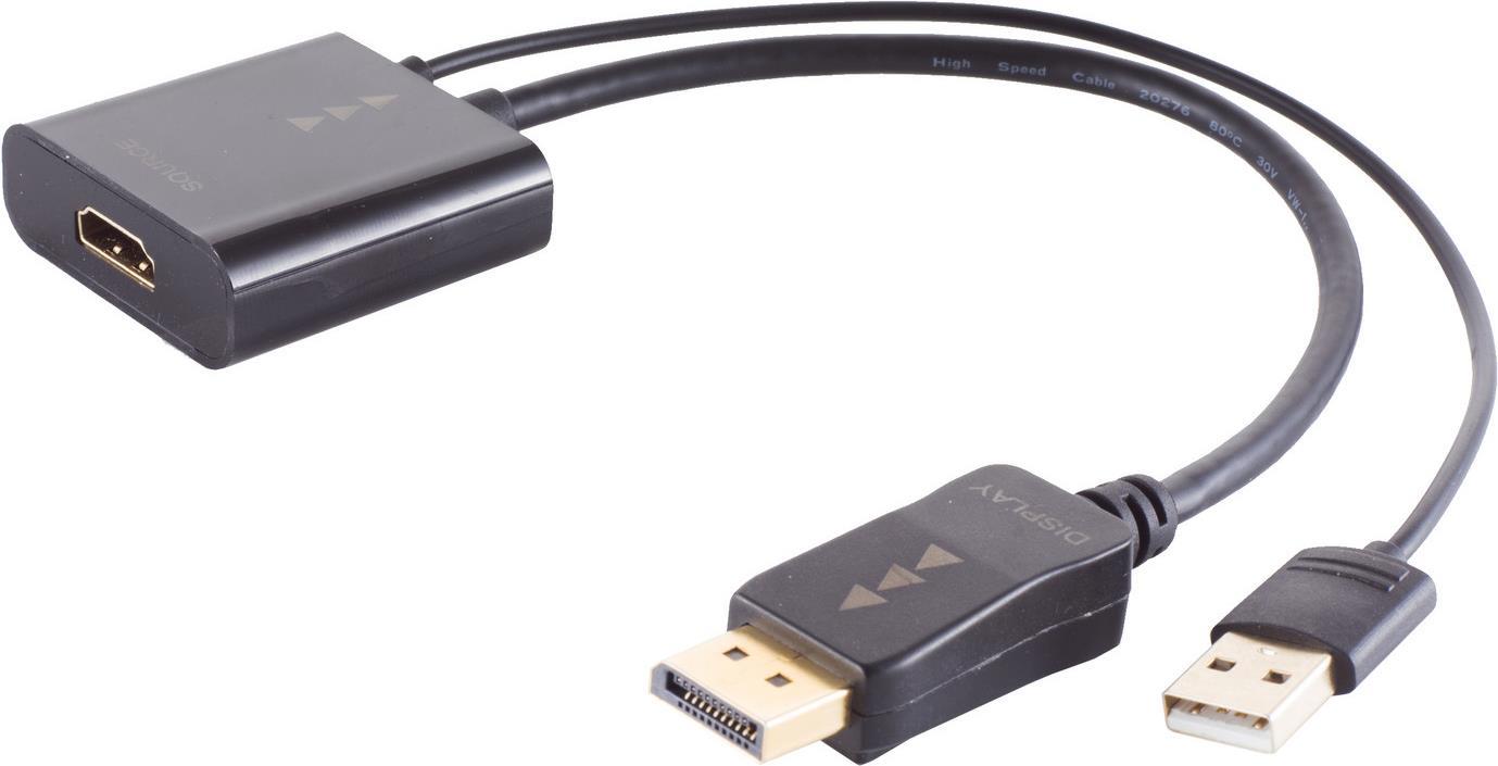 shiverpeaks BS10-01011 Videokabel-Adapter 0,3 m HDMI Typ A (Standard) DisplayPort Schwarz (BS10-01011)