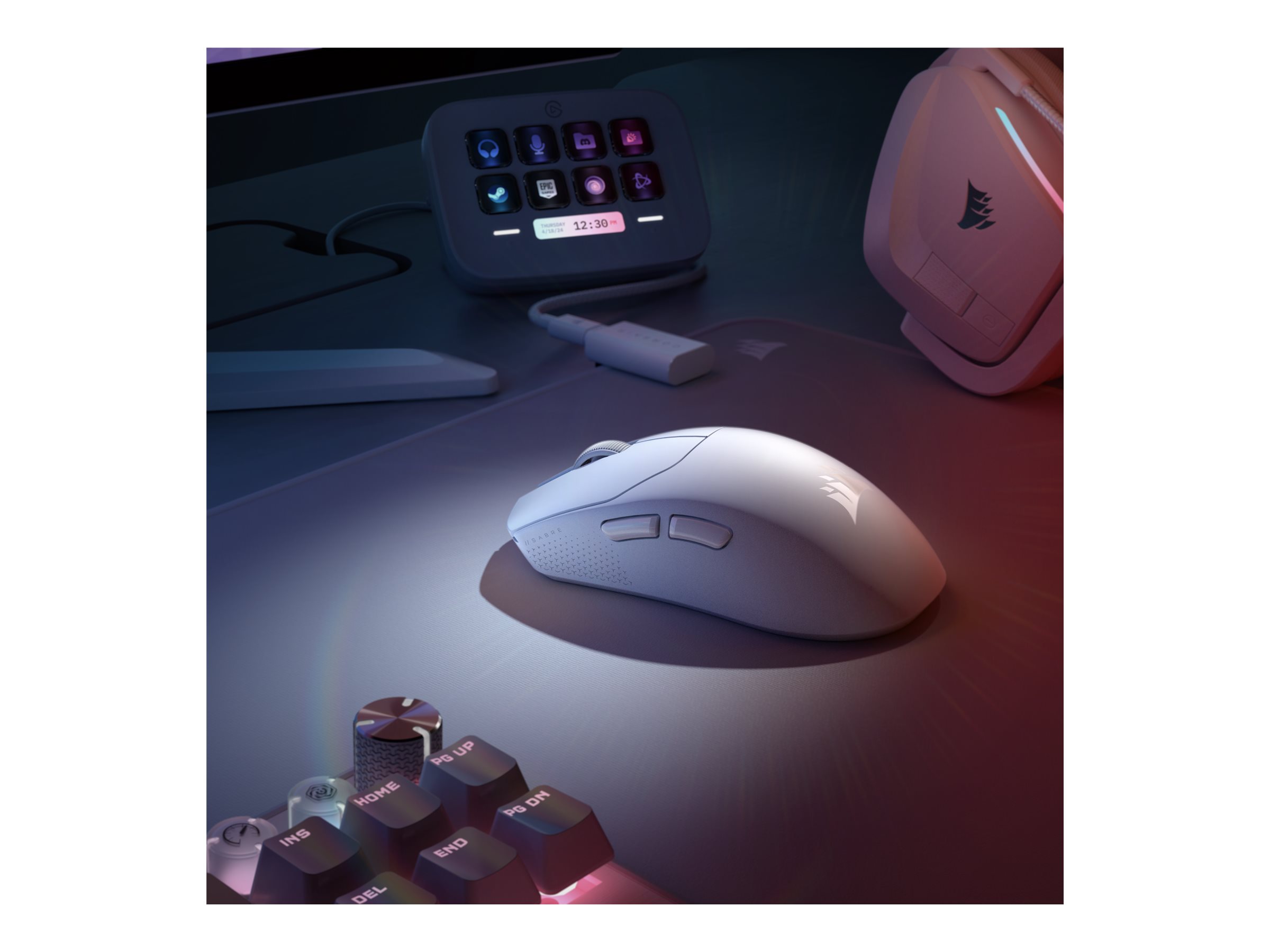 Corsair Sabre V2 Pro Ultralight Kabellose Gaming-Maus 36 g 5 Tasten Weiß