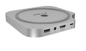 ICY BOX Club Dock 100 Dockingstation für Mac mini M4 mit M.2 NVMe SSD-Slot Silber