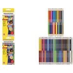 EBERHARD FABER Dreikant-Buntstift COLORI DUO, 12er Etui 2 Spitzen, dreieckig, Minenstärke: 3 mm, bruchsichere Mine, - 1 Stück (514811)