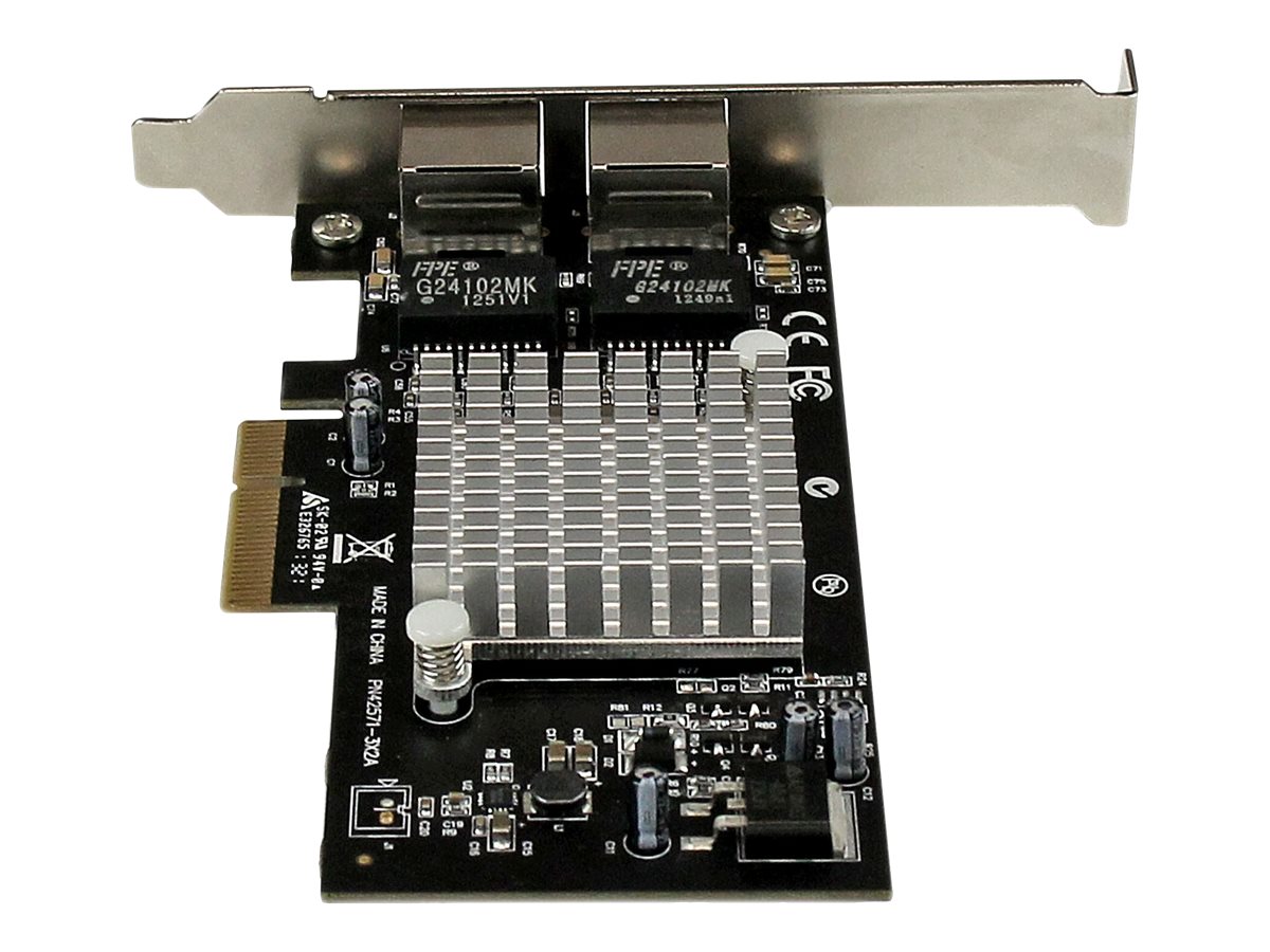 StarTech.com ST2000SPEXI Dual Port PCI Express Gigabit Ethernet Netzwerkkarte Intel i350 Aluminium, Schwarz