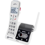 Geemarc 595 U.L.E Schnurloses Telefon analog Anrufbeantworter, Wahlwiederholung, Freisprechen Beleuchtetes Display Weiß (DECT595ULE_WH_VDE)