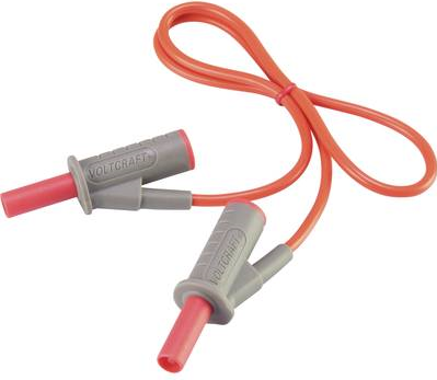 VOLTCRAFT Hochflexible Sicherheits-Messleitung [Lamellenstecker 4 mm - Lamellenstecker 4 mm] 0.5 m Rot MSB-501 10 A (VC-8063400)