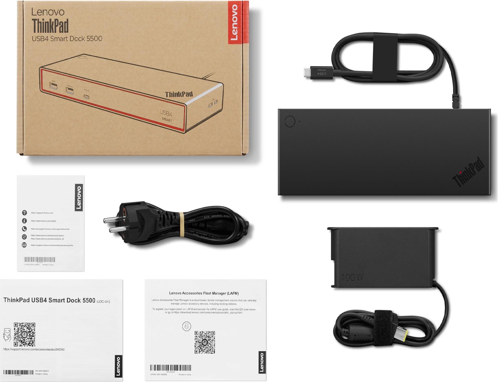 Lenovo ThinkPad Smart Dock 5500 USB4 Dockingstation Eclipse Black