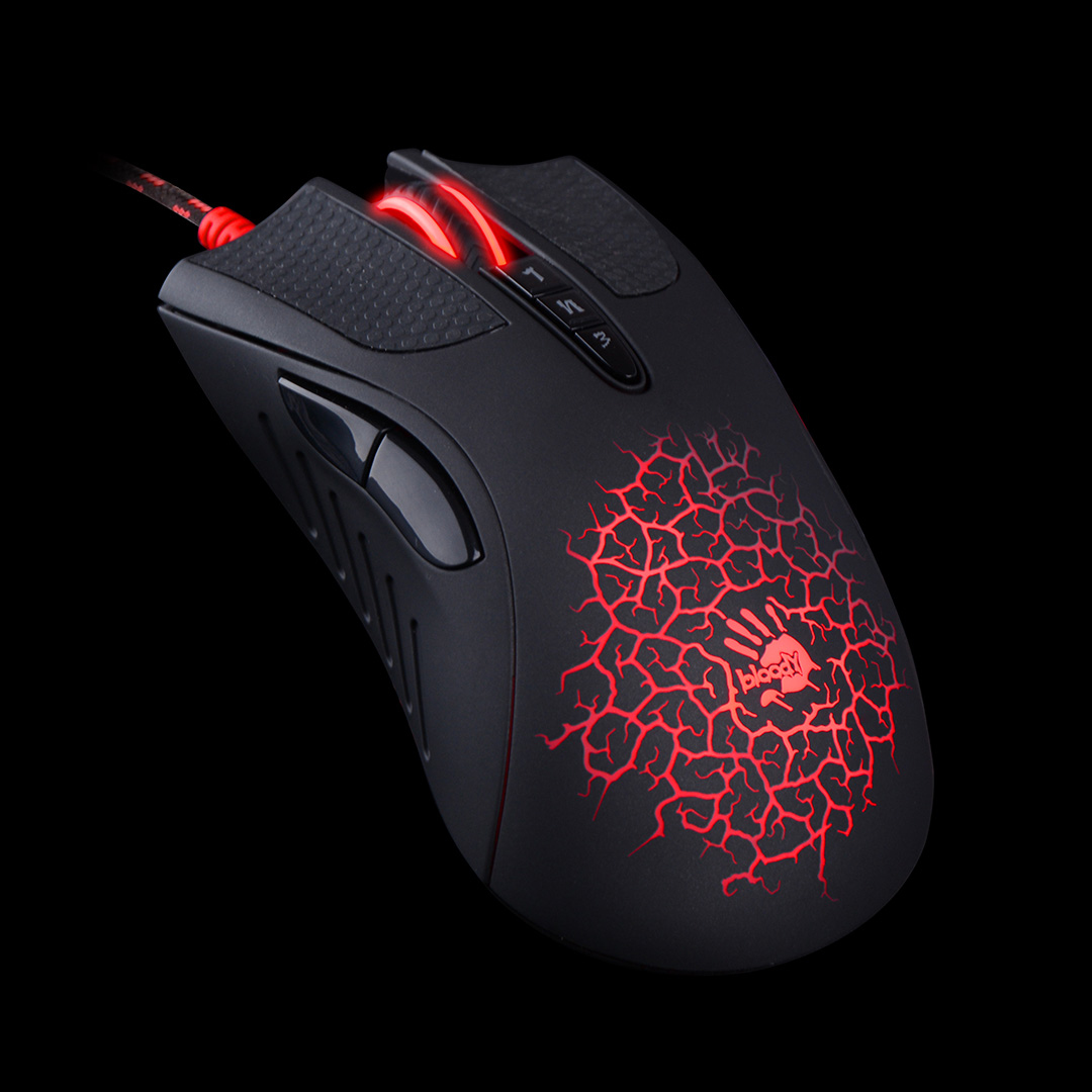 A4Tech Bloody Blazing A90 Gaming-Maus Optisch USB Typ-A 6200 DPI Schwarz, Rot