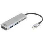 ACT AC7072 Schnittstellen-Hub USB 3.2 Gen 1 (3.1 Gen 1) Type-C 5000 Mbit/s Schwarz - Grau (AC7072)