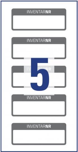 AVERY Zweckform Inventar-Etiketten, abziehsicher, schwarz 50 x 20 mm, 1 Beschriftungsfeld, Textaufdruck: INVENTARNR