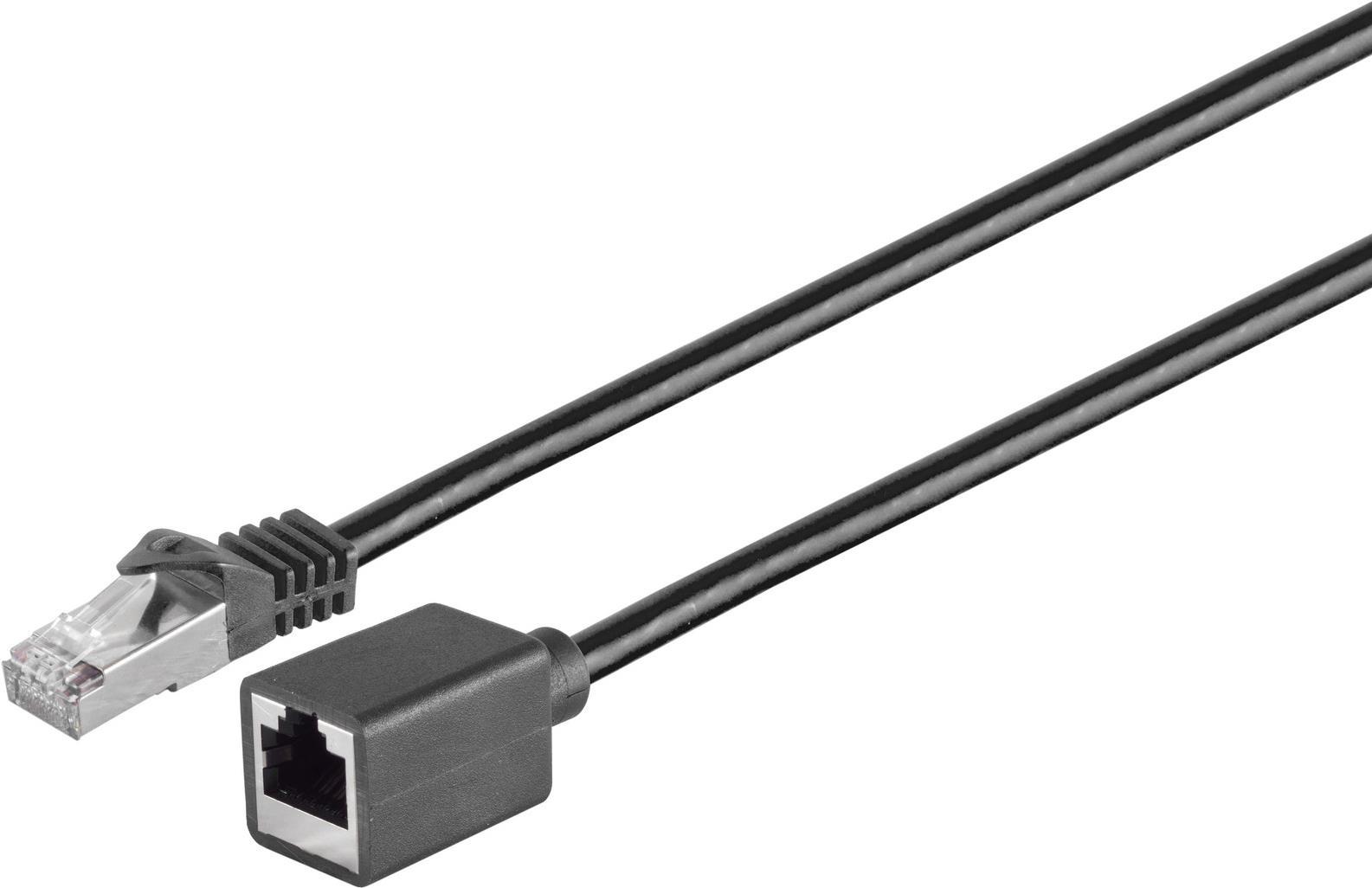 S/CONN maximum connectivity Netzwerkverlängerung-RJ45 Patchkabelverlängerung mit RohkabelCat.7 Rohkabel, S/FTP, PIMF, Halogenfrei, schwarz, 3,0m (08-62045)